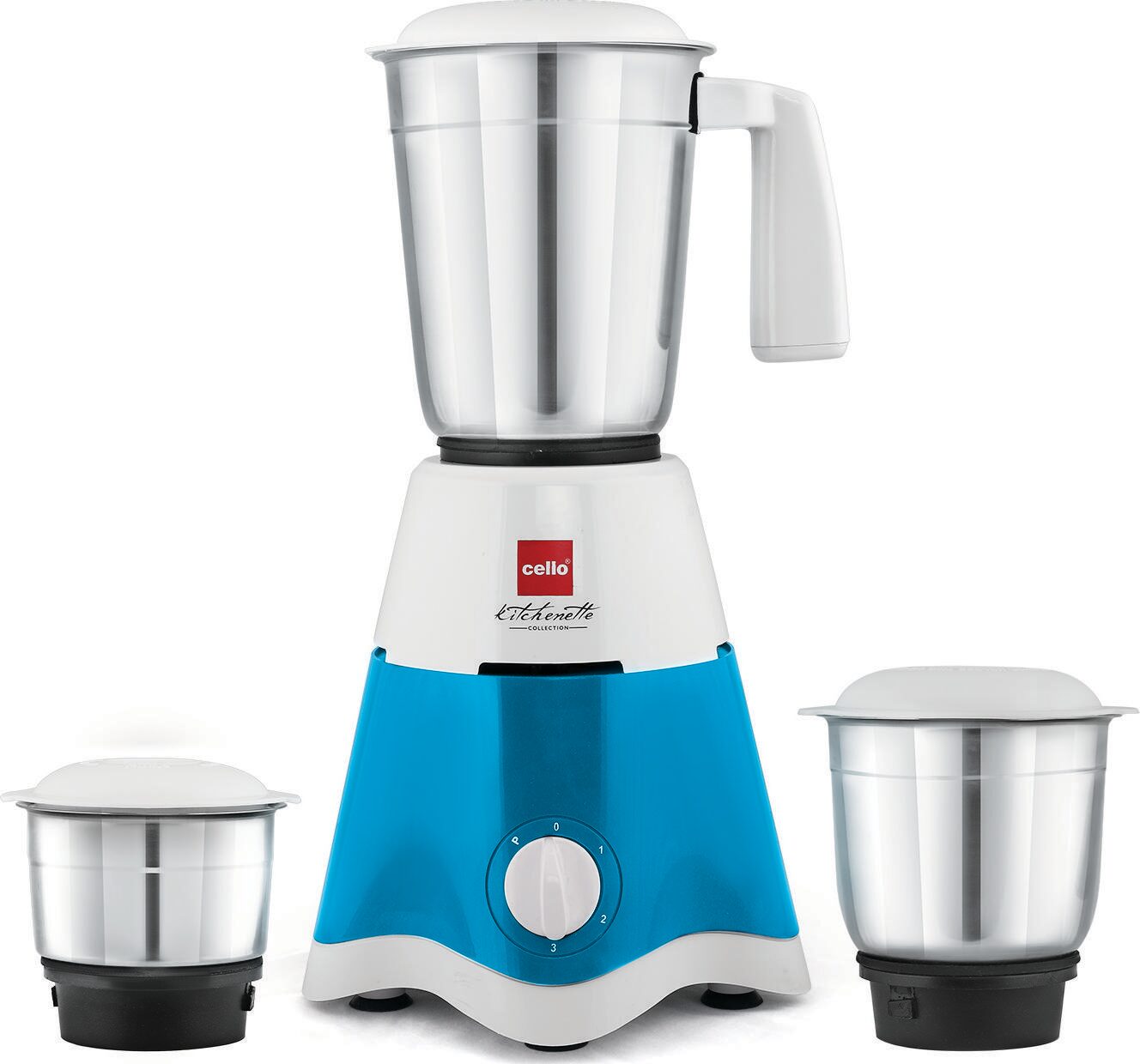 

Cello GRIND N MIX TWISTER 500W Mixer Grinder ( Blue 3 Jars )