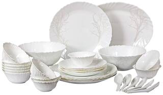 Cello Imperial Winter Frost Opalware Dinner Set;33 pcs;White