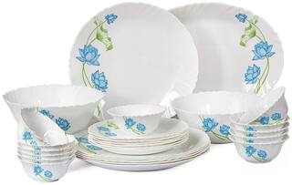 Cello Imperial Neelkamal Opalware Dinner Set;27 Pcs;White