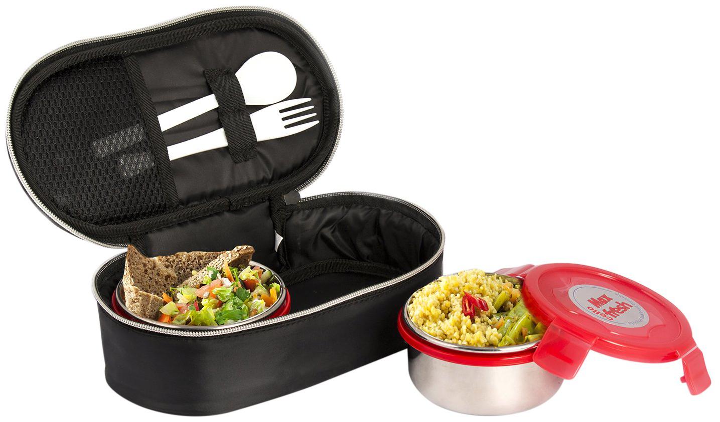

Cello Max Fresh lunch steel click 2 Containers Lunch Box red (300 ml)