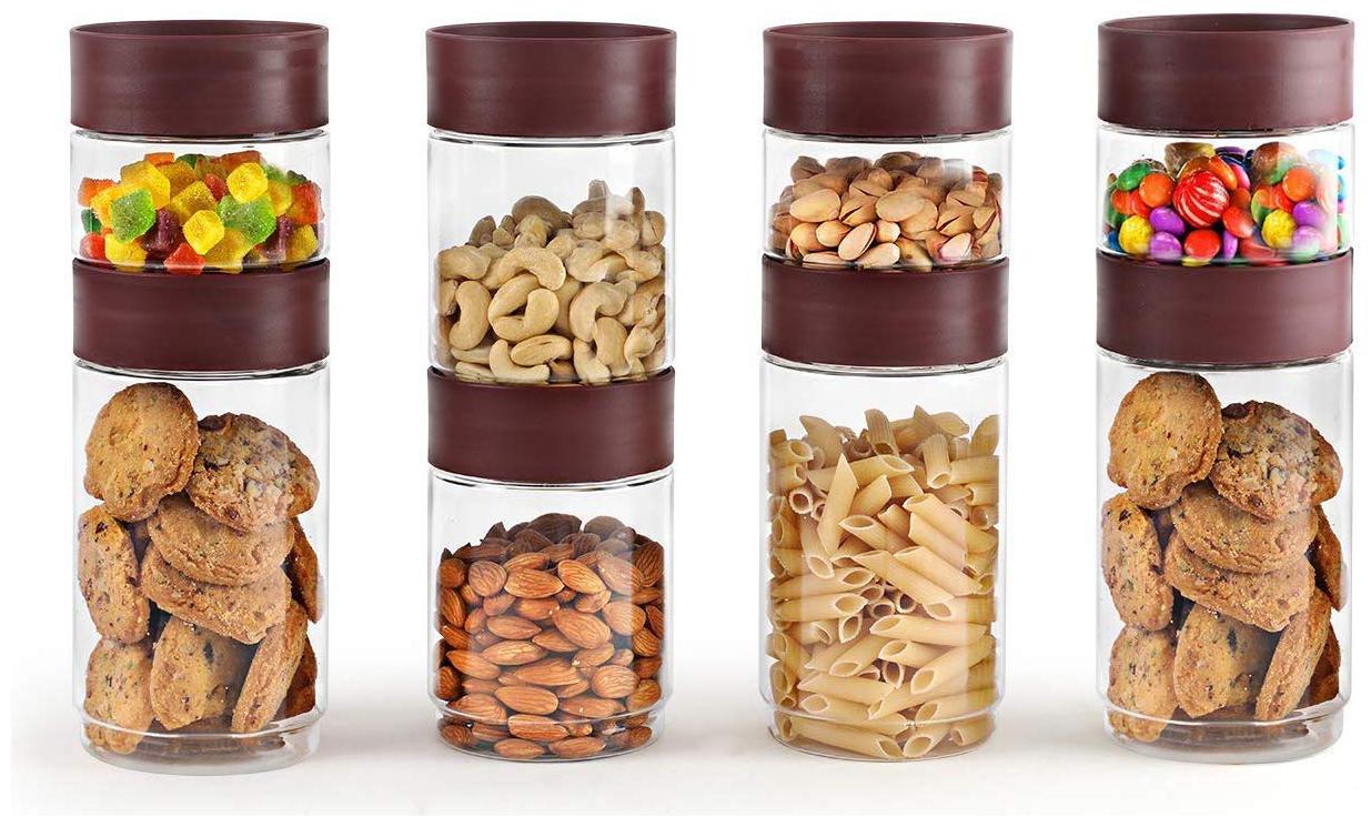 

Cello Modustack PET Plastic Container 500 x 3 750 x 2 1000 ml x 3 Grey -Set of 8
