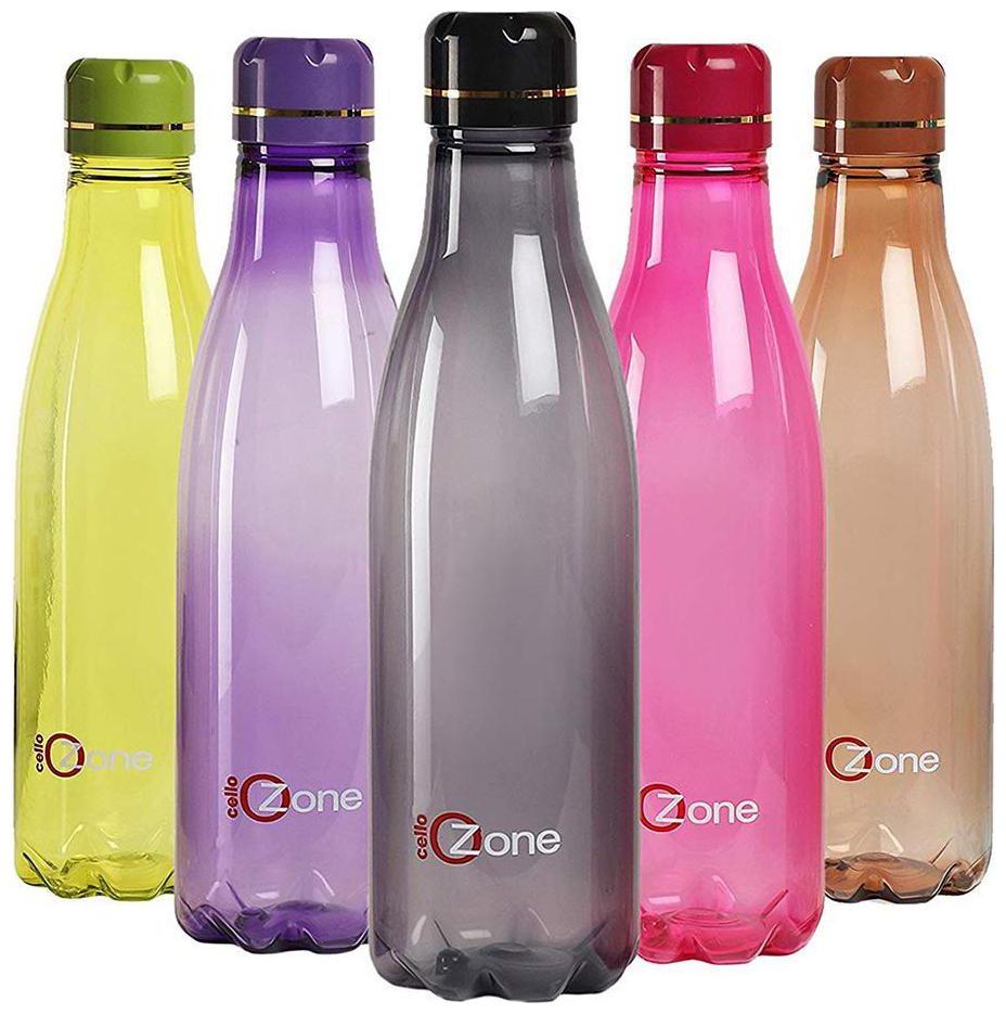 

Cello Ozone Plastic Water Bottle 1 Litre Set of 5 Assorted