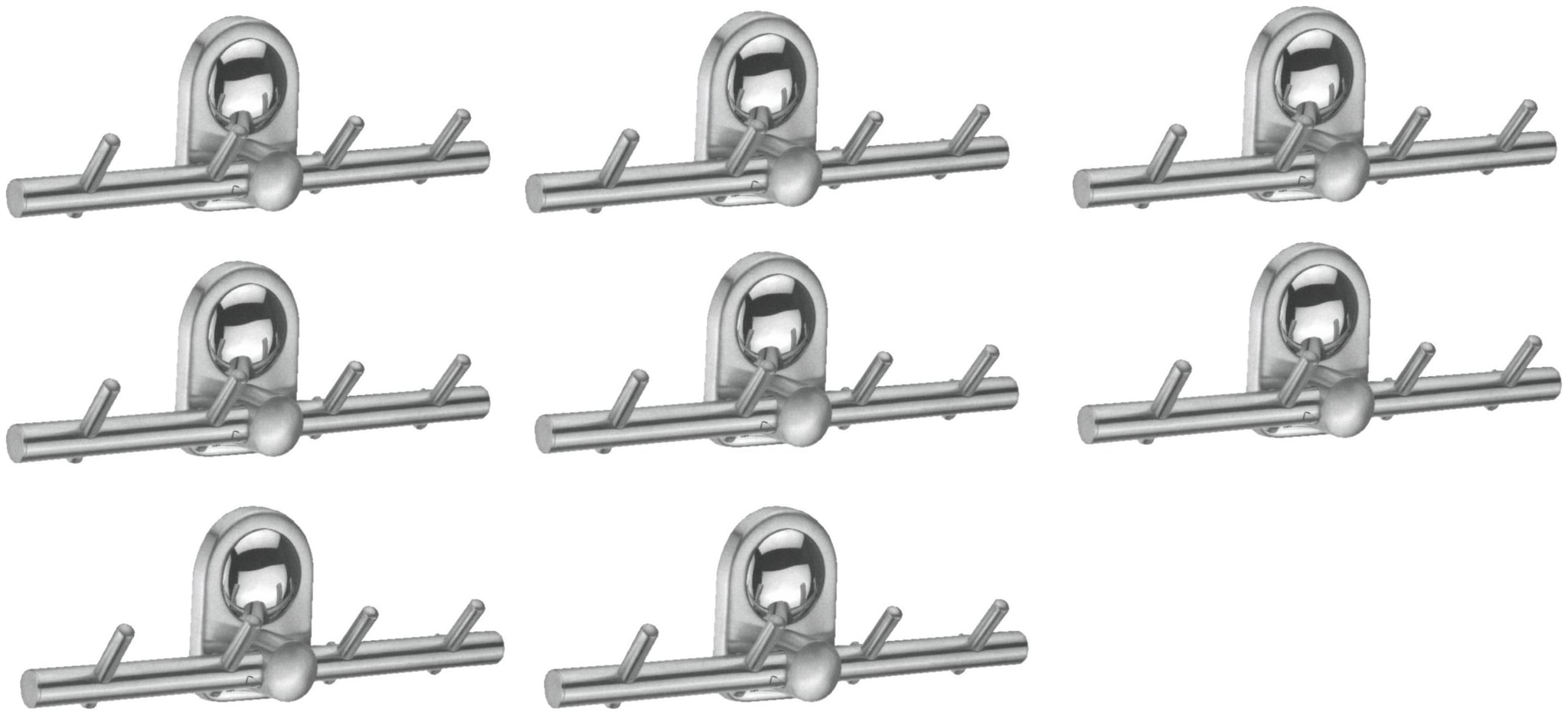 

CERA - Coat Hook 4 Pins Set of 8 pcs