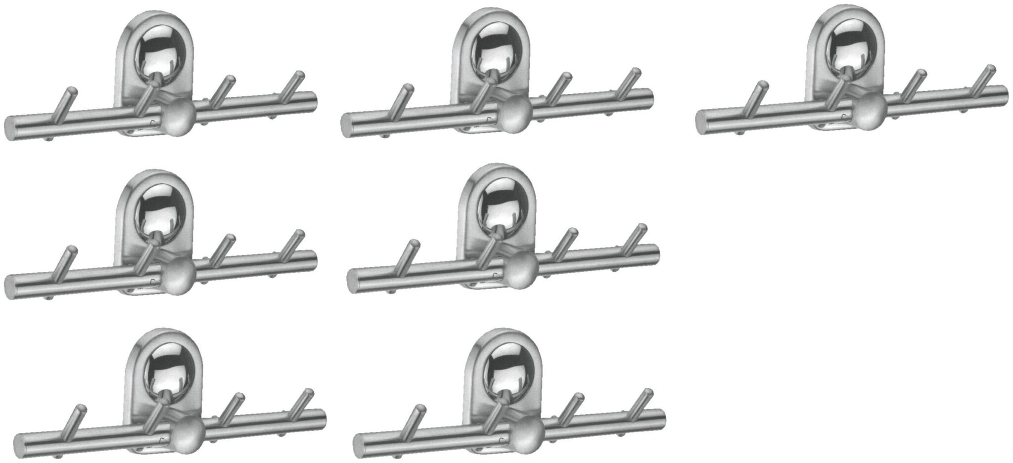 

CERA - Coat Hook 4 Pins Set of 7 pcs