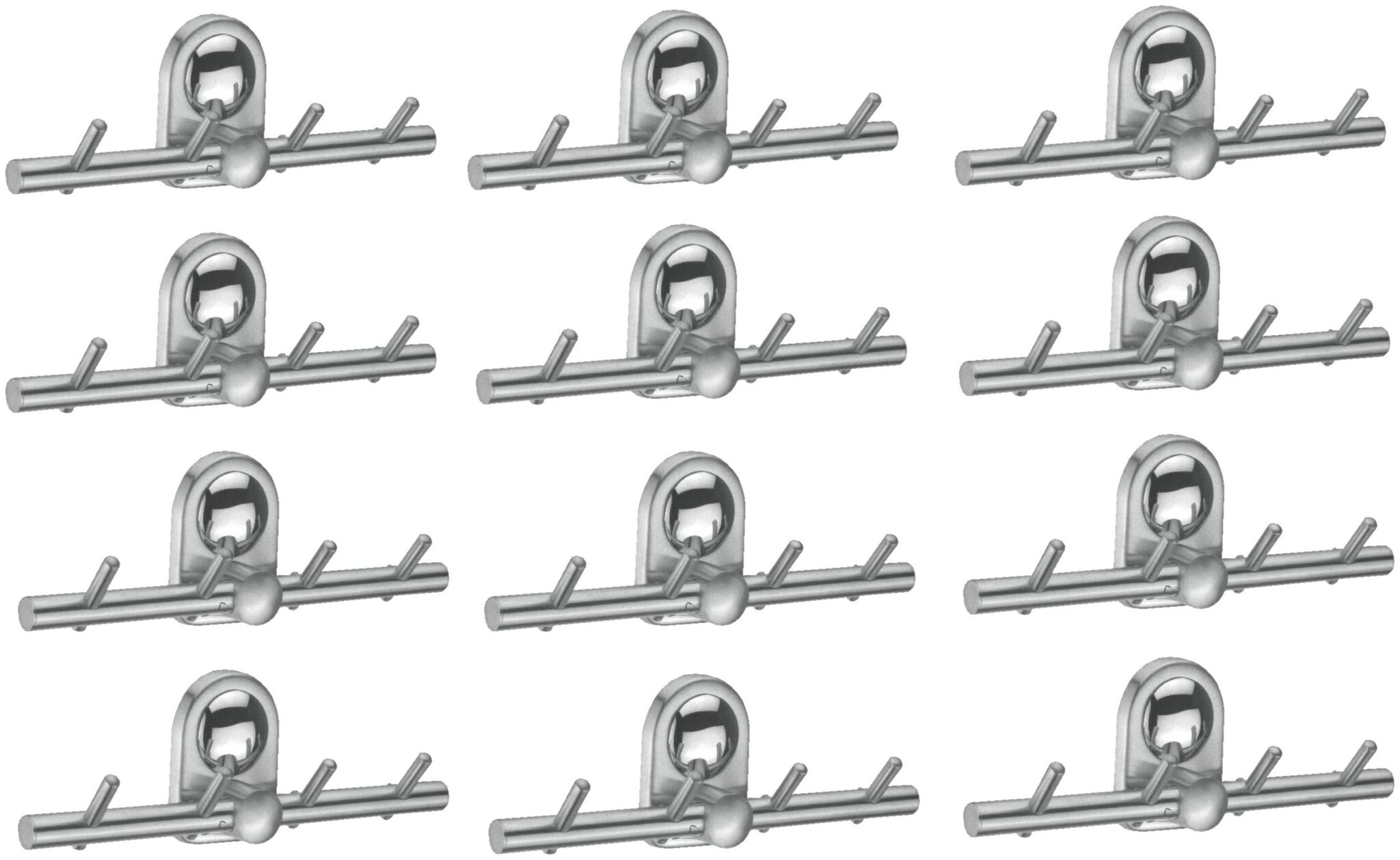 

CERA - Coat Hook 4 Pins Set of 12 pcs