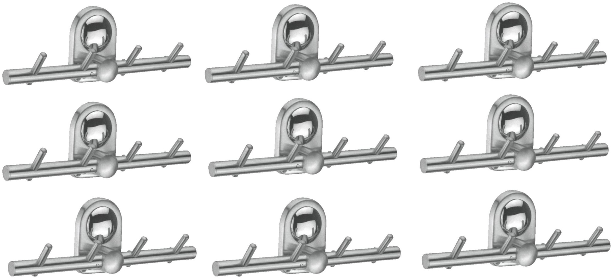 

CERA - Coat Hook 4 Pins Set of 9 pcs