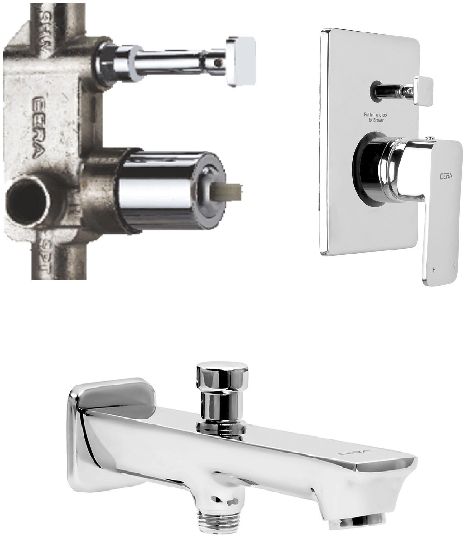 

Cera Wall Mount Brass Divertors ( Handle Controlled )
