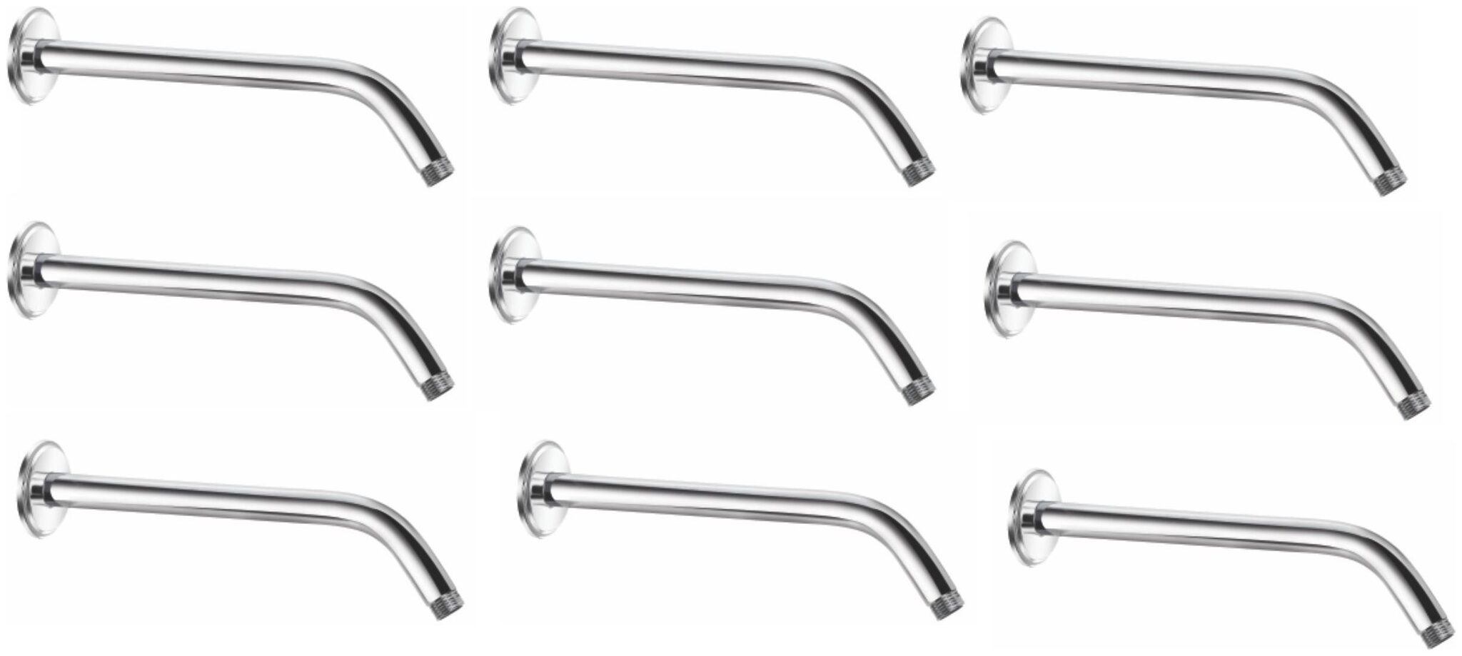 

CERA - Overhead Shower Arm 305 MM (12 inch) with Wall Flanges Set of 9 pcs