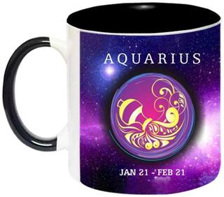 Ceramic Aquarious Zodiac Sign Coffee Mug by AshvahTM - MUG605-BLK