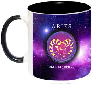 Ceramic Aries Zodiac Sign Coffee Mug by AshvahTM - MUG606-BLK