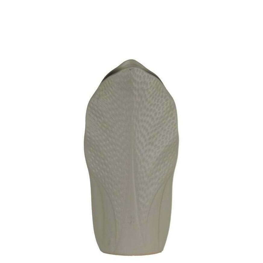 

Ceramic Pyramidal Vase With Engraved Circle Design Medium Grey