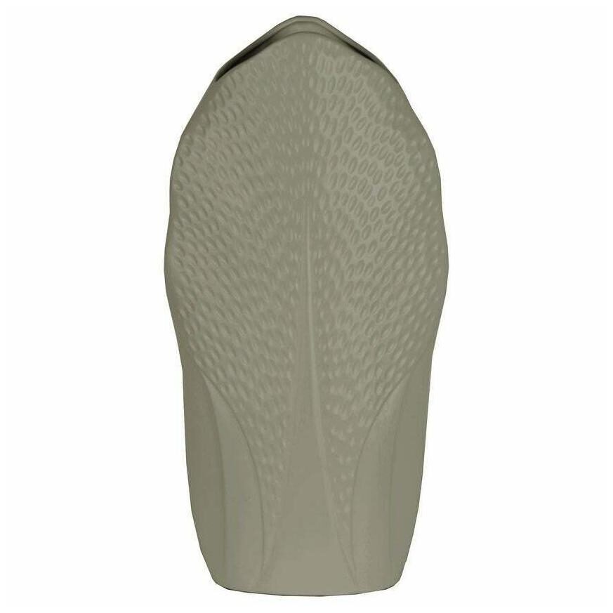 

Ceramic Pyramidal Vase With Engraved Circle Design Large Grey