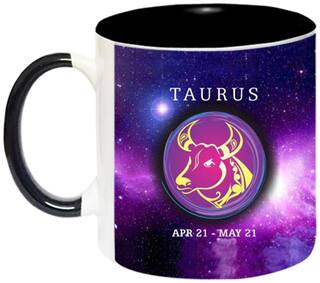 Ceramic Taurus Zodiac Sign Coffee Mug by AshvahTM - MUG692-BLK