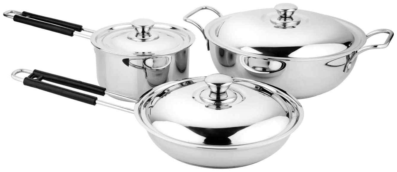 Chakmak Stainless Steel Brio Cookware Set Of 6 pcs