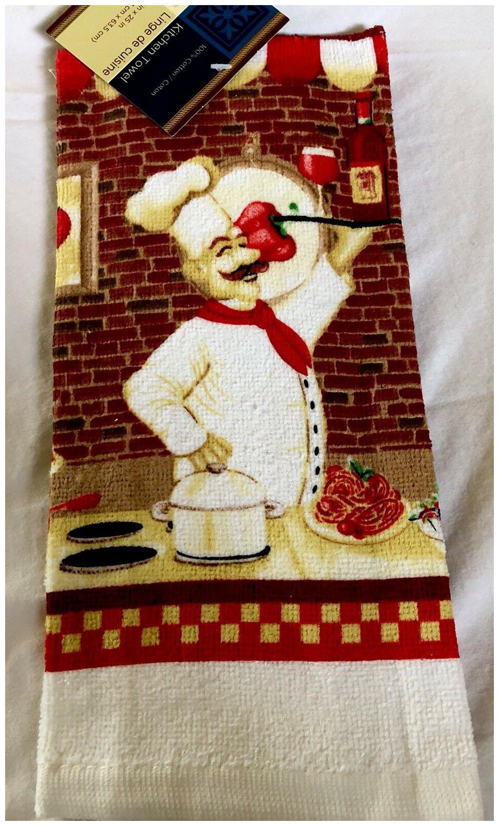 

Chef Kitchen Towel 100 Cotton Wine Italian Home Collection