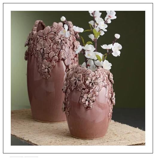 

Cherry Blossom Mauve Vase Art Decor Flower Vase Decorative Handmade NEW