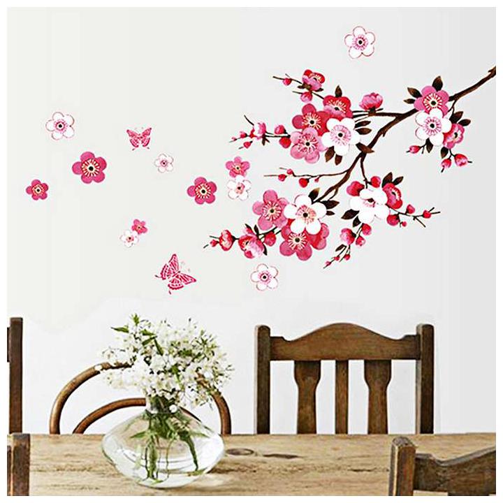 buy cherry pattern removable wallpaper waterproof pvc wall sticker