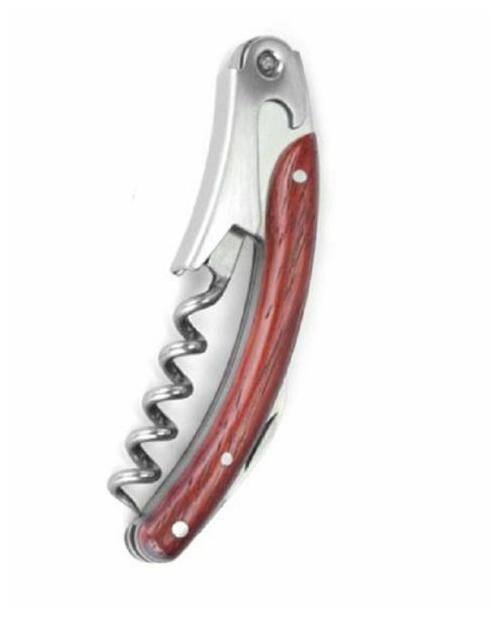 

Cherry Wood Handle Corkscrew Waiters Wine Bottle Opener Cork Screw Key Cutter