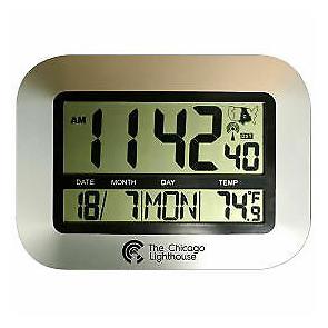 

Chicago Lighthouse 9 75 Digital Atomic Clock with Calendar and Indoor