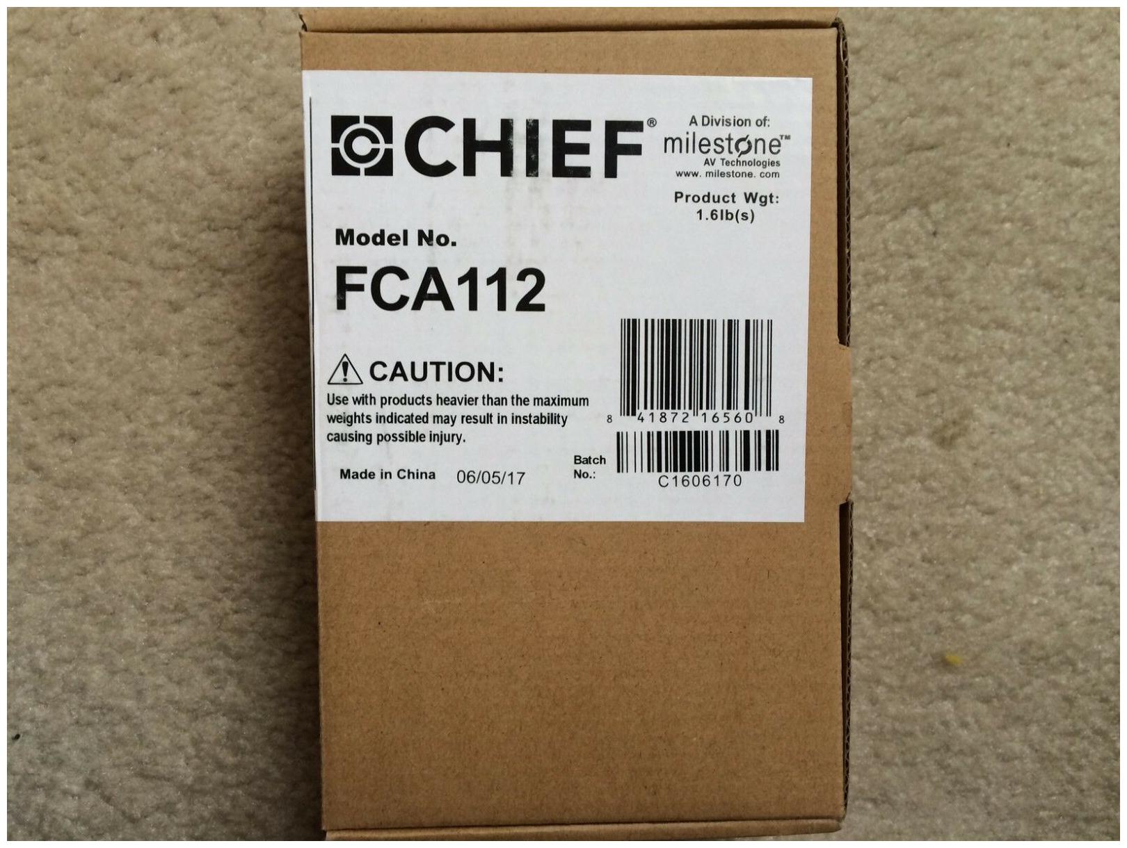 

Chief Milestone Fusion FCA112 Mounting Adapter for CPU Media Player 15 lb Load