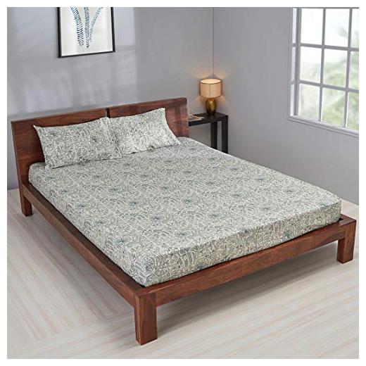 

Chumbak Cotton Printed Double Size Bedsheet 188 TC ( 1 Bedsheet With 2 Pillow Covers Green )