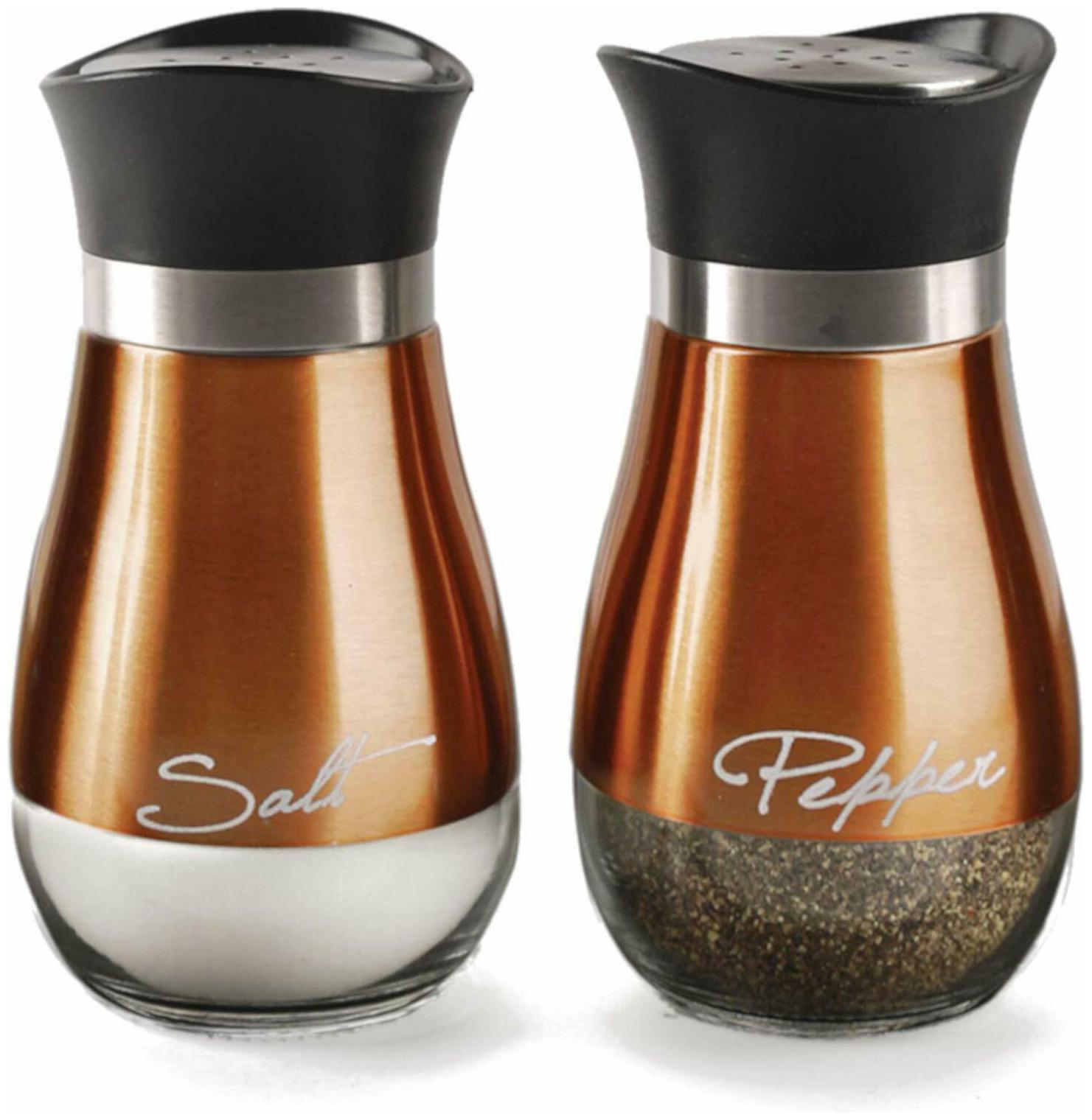 

Circleware Cafe Contempo Elegant Glass Salt And Pepper Shakers Dispenser Clear
