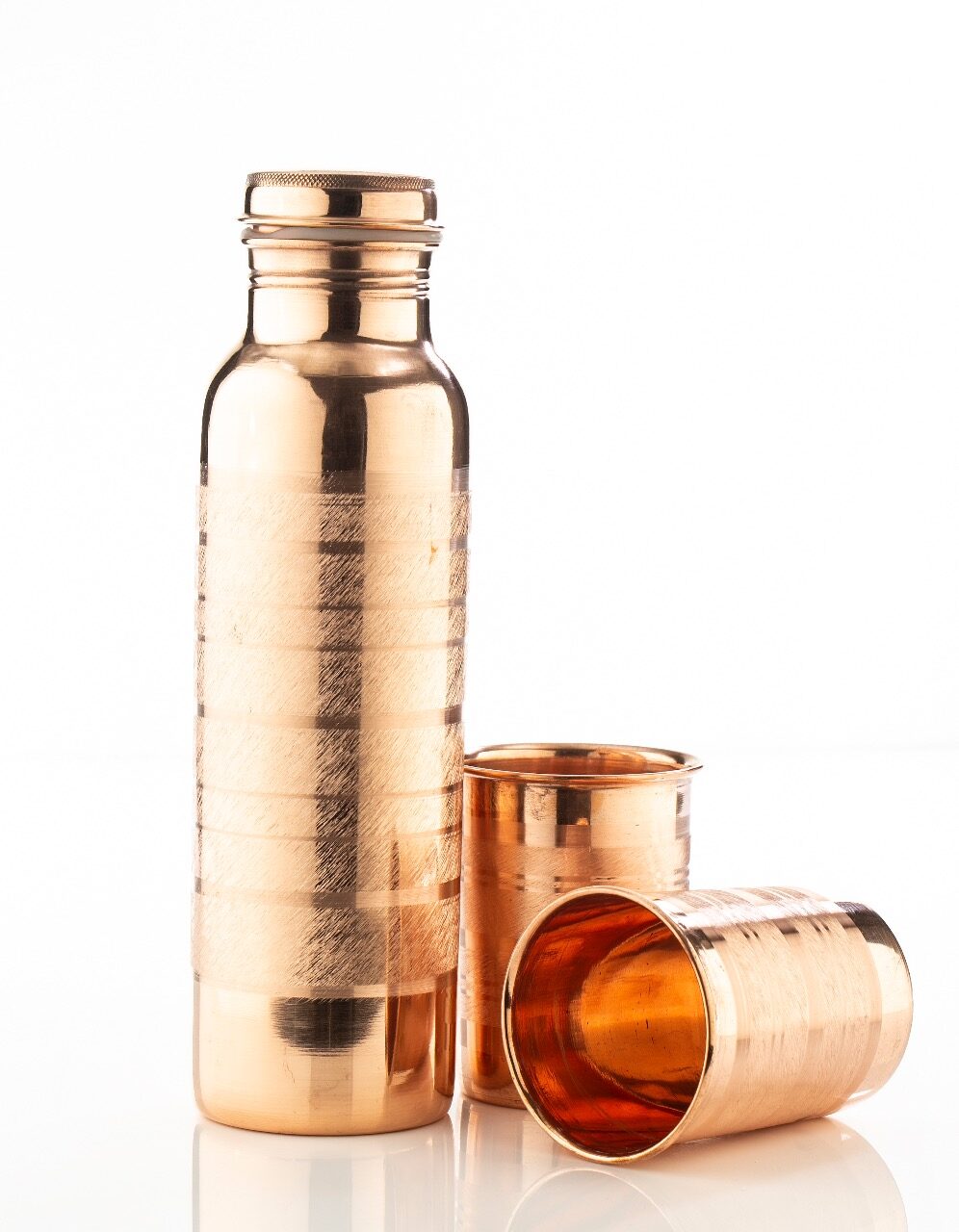 

CISTIN Copper Copper Water Bottle ( 900 ml Set of 3 )