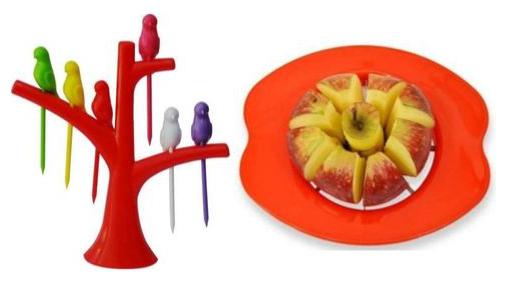 

Citresa Apple Cutter Slicer Chopper With 1 Set of Plastic Fruit Fork With Stand