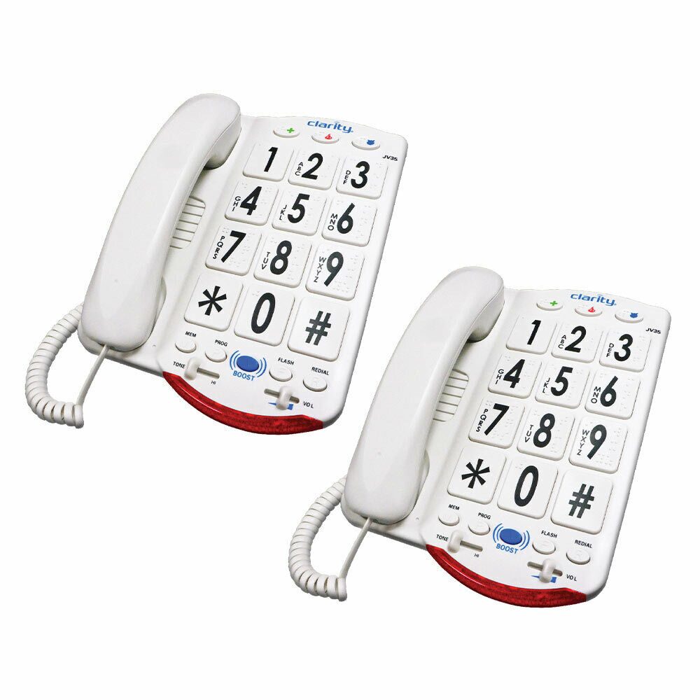 

Clarity JV35W Moderate Hearing Loss Amplified Corded Phone 76557 101 (2 Pack)