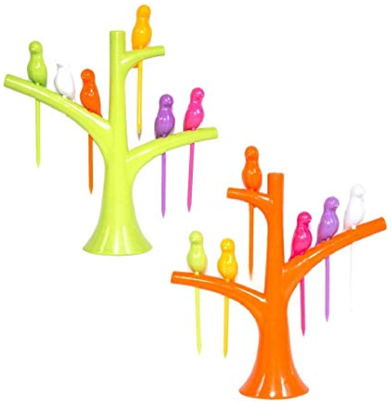 Classic Bird Fork Plastic Fruit Fork, Salad Fork, Table Fork, Serving Fork Pack of 2 Set of 6, Assorted Color