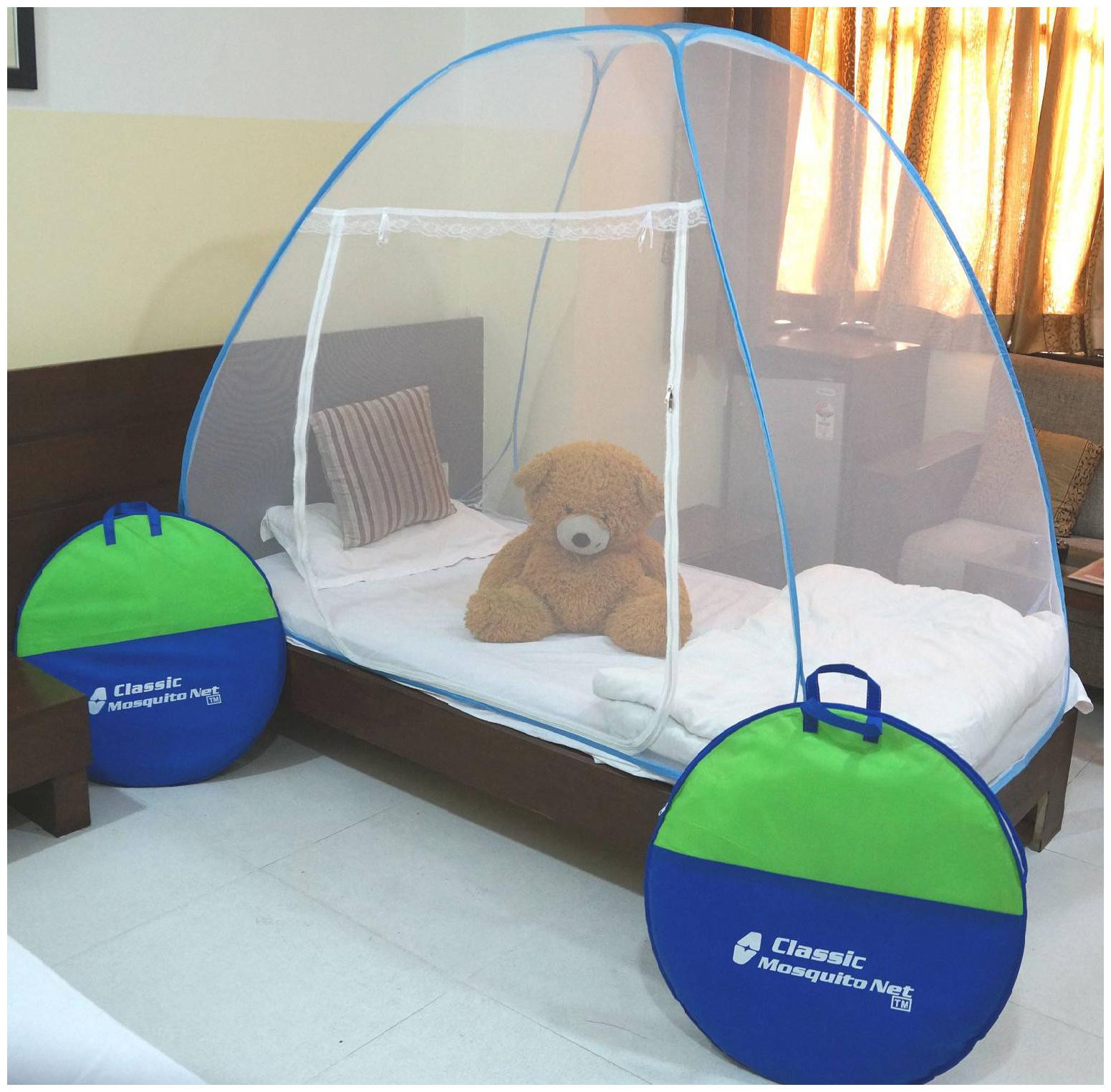 

Classic Foldable Single Bed Mosquito Nets Blue