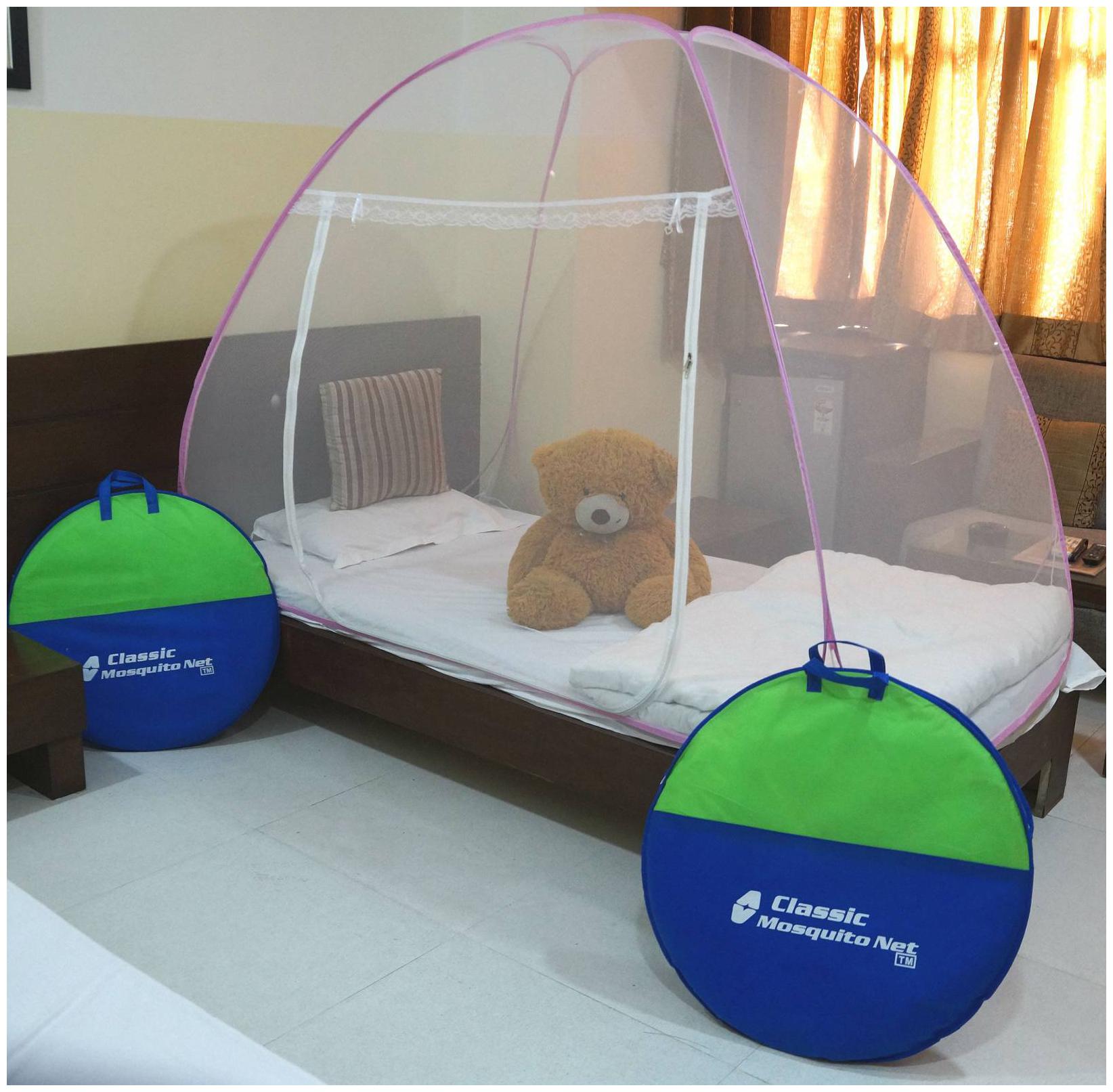 

Classic Foldable Single Bed Mosquito Nets Pink
