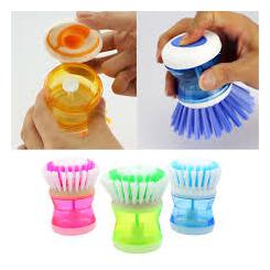 

round cleaning brush with liquid soap dispenser