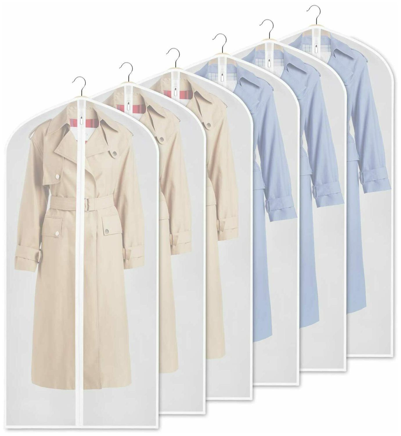 

Clear Garment Dress Bags for Storage 54 Dust-Free Coat Bags Full Length Zipper