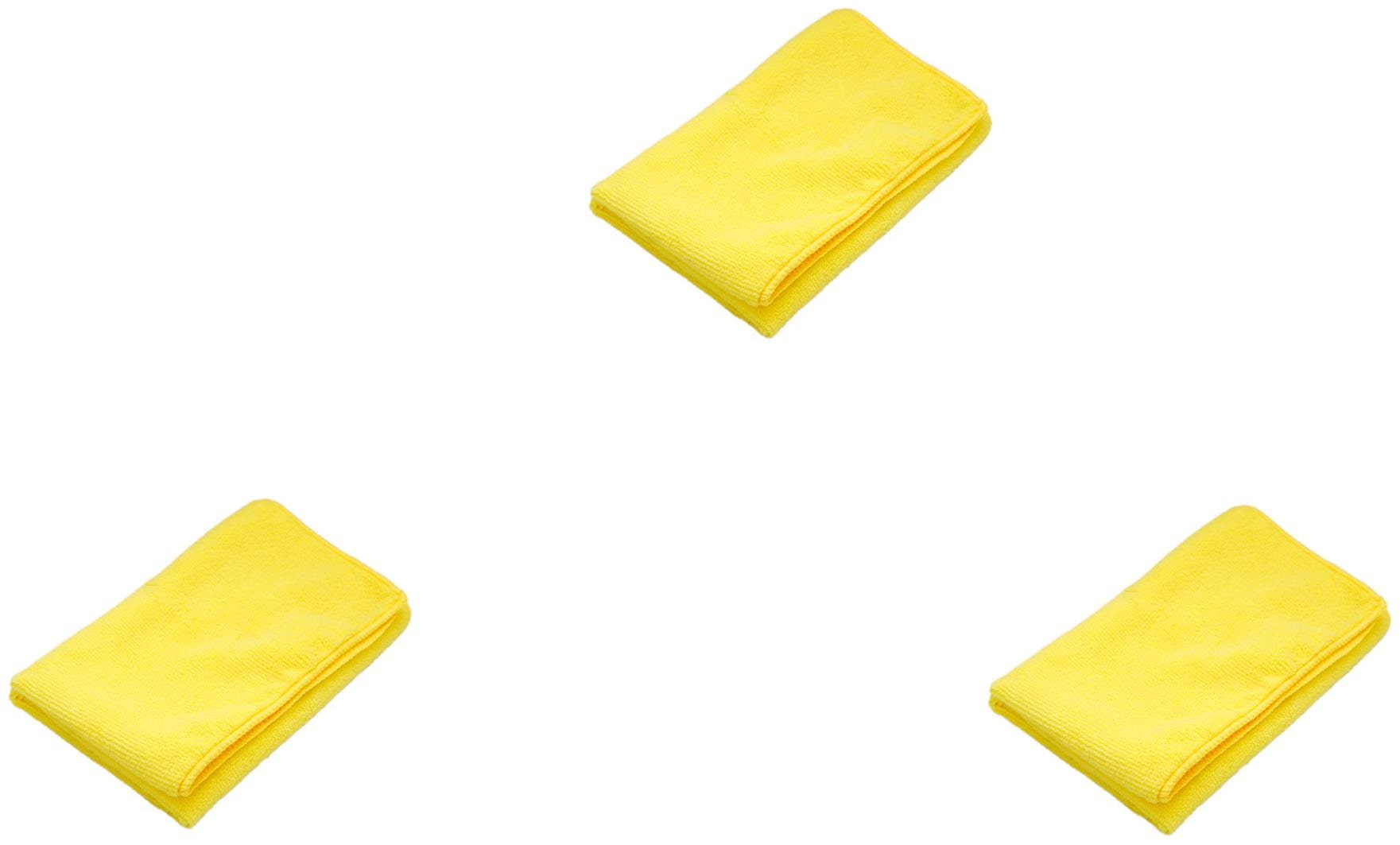 

CLEDUS Multipurpose Microfibre Cleaning Cloth - 40 cm x 40 cm - 340 gsm (Yellow Pack of 3)
