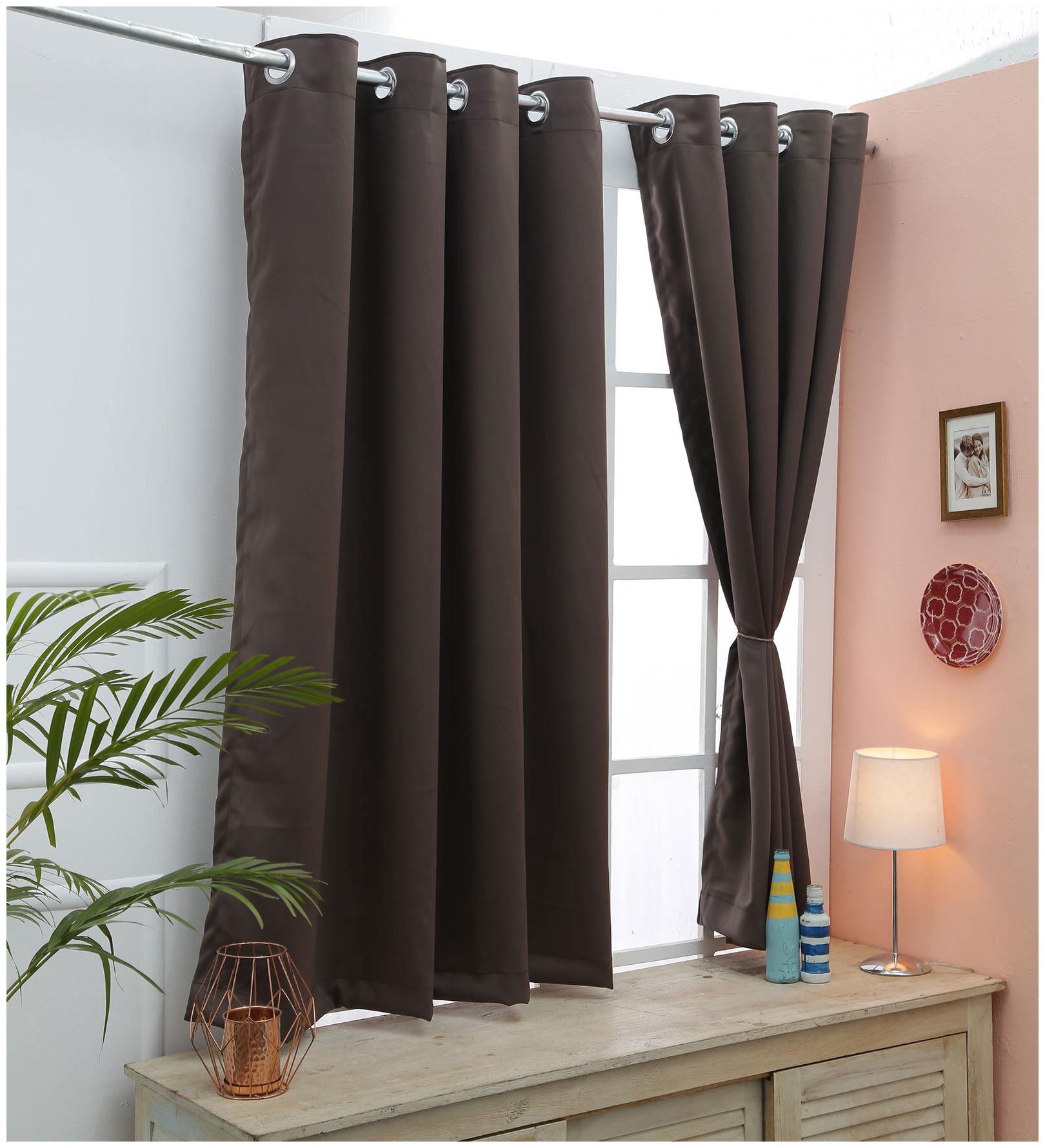 

Cliths Dark Grey 2 Panel Dark Grey Blackout Curtains For Door (137 cm (54 inch) x 213 cm (84 inch))