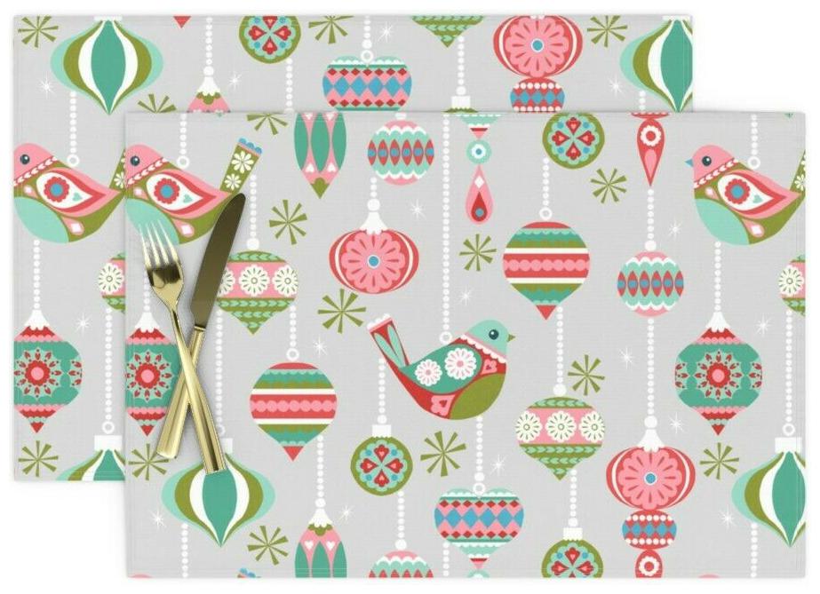

Cloth Placemats Christmas Joy Decoration Yule Delight Christmas Tree Set of 2