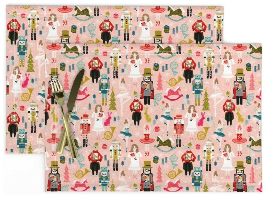 

Cloth Placemats Nutcracker Ballet Christmas Ballerina Holiday Set of 2