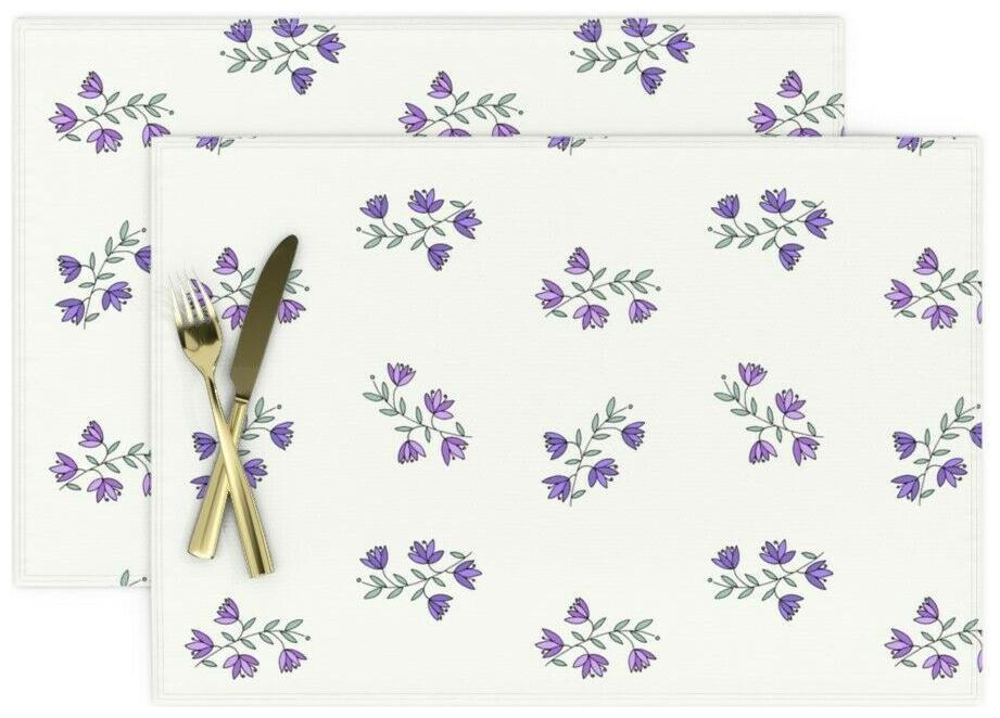 

Cloth Placemats Heather Floral Scottish Scotland Winter Set of 2