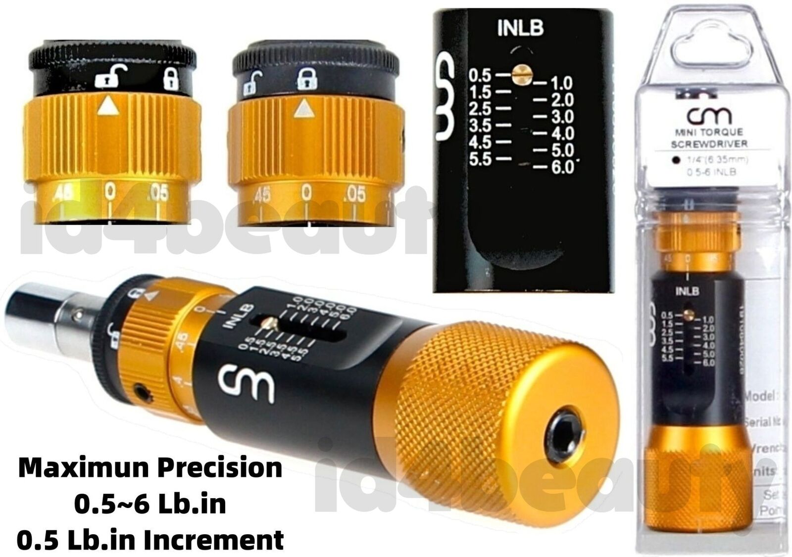 

CM 1 4 (6 35mm) Mini Torque Screwdriver Adjustable Hex 0 05 6 INLB NIB