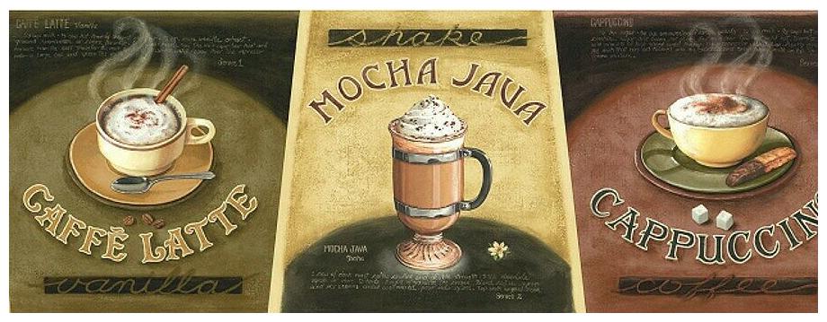 

Coffee Choices Border LA036101B kitchen dining brown cappuccino mocha prepasted