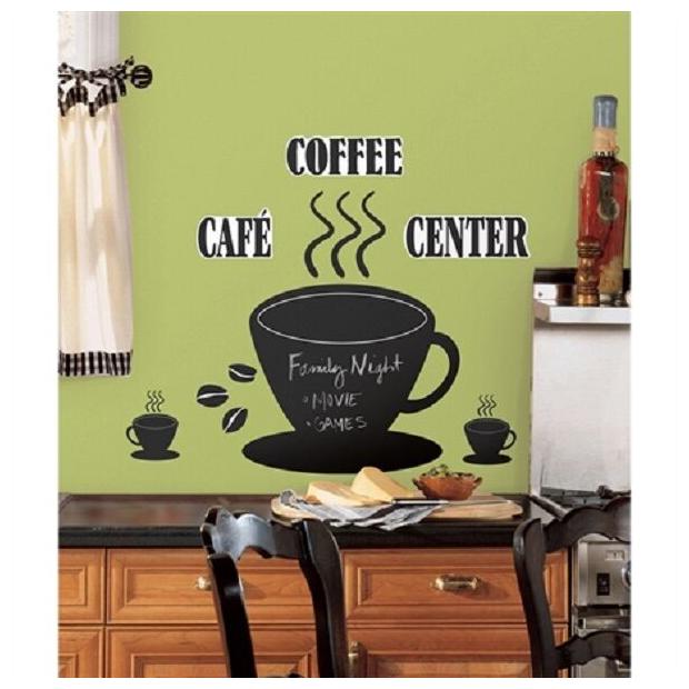 

Coffee Cup Chalk Board Wall Decals Appliques Kitchen Cafe