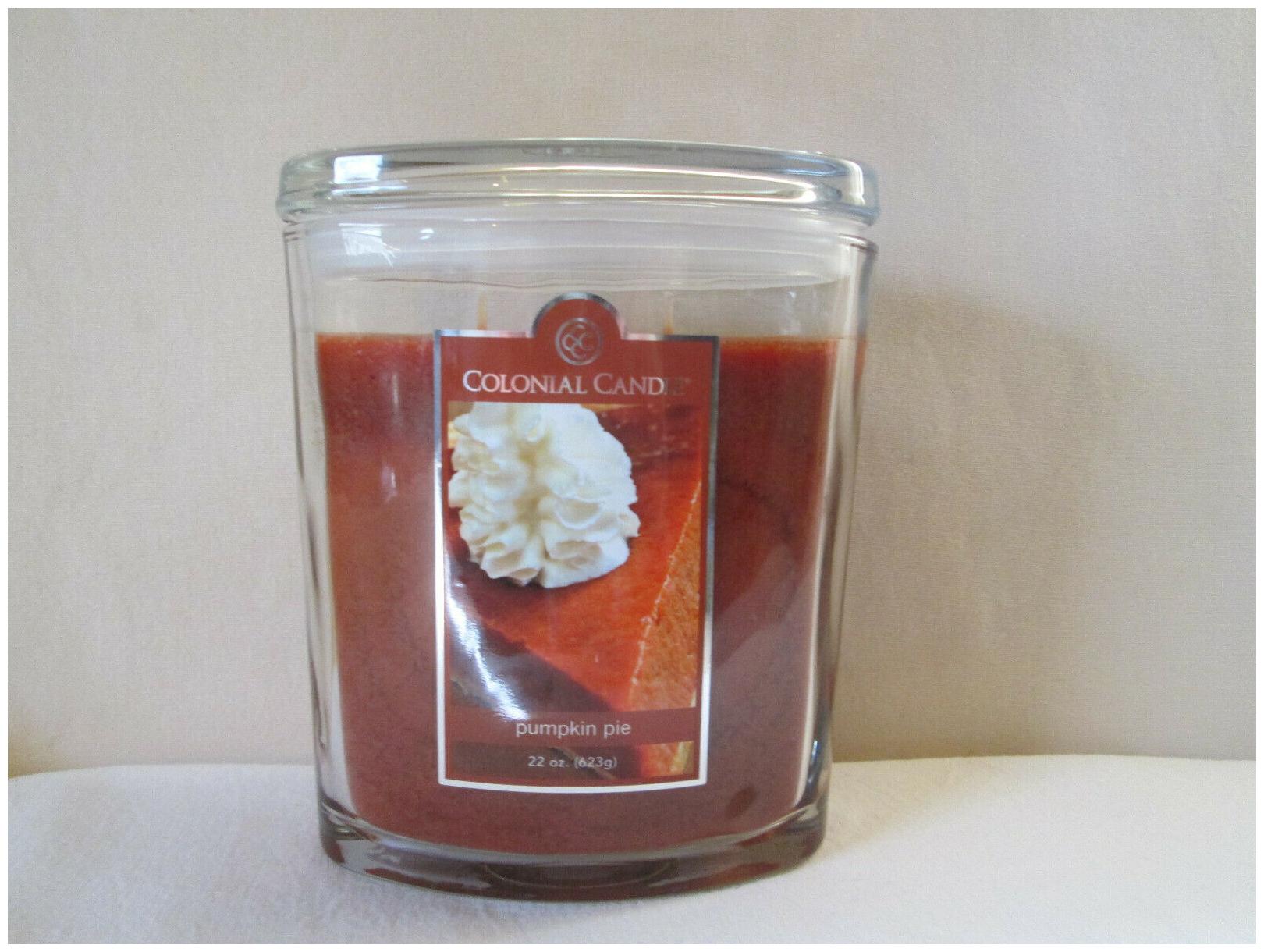 Buy Colonial Candle 22 oz Jar PUMPKIN PIE Scented Oval w/ lid 2 wick
