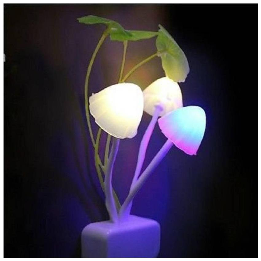 

Color Changing LED Light Sensor Night Energy Saving Lamp Mushroom Flower in Vase Light Lighting Bed House Decoration (Flowers May Very)