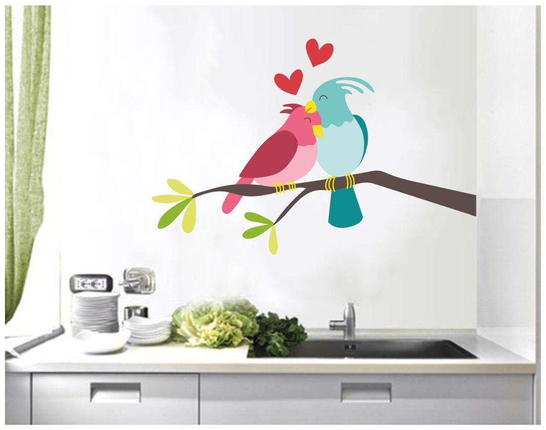 

Rawpockets Wall Stickers Colorful Love Birds Wall Sticker