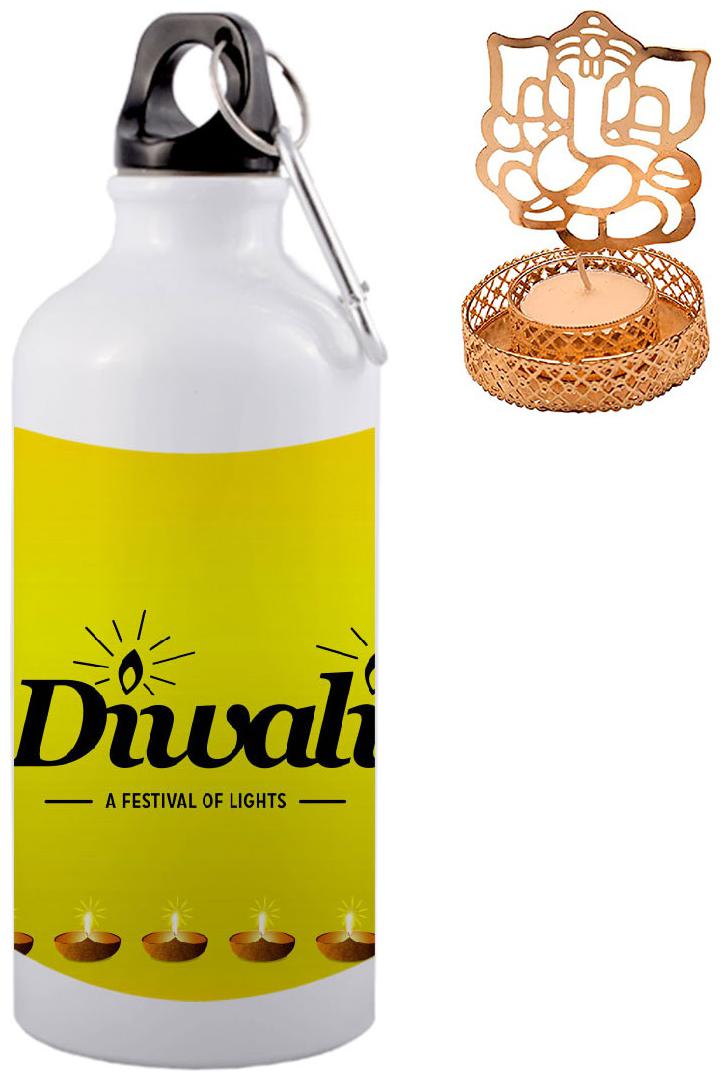 

COLORYARD Aluminium White Water Bottle ( 600 ml Set of 1 )
