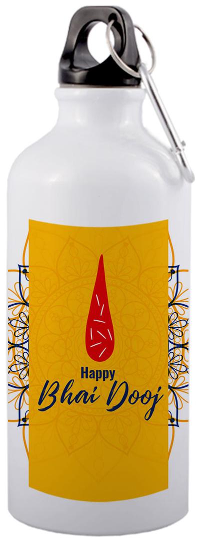COLORYARD Aluminium White Water Bottle ( 600 ml Set of 1 )