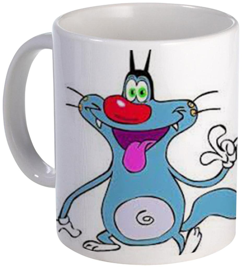 

COLORYARD best cute oggy is laughing cartoons design on white ceramic coffee mug cartoon gift