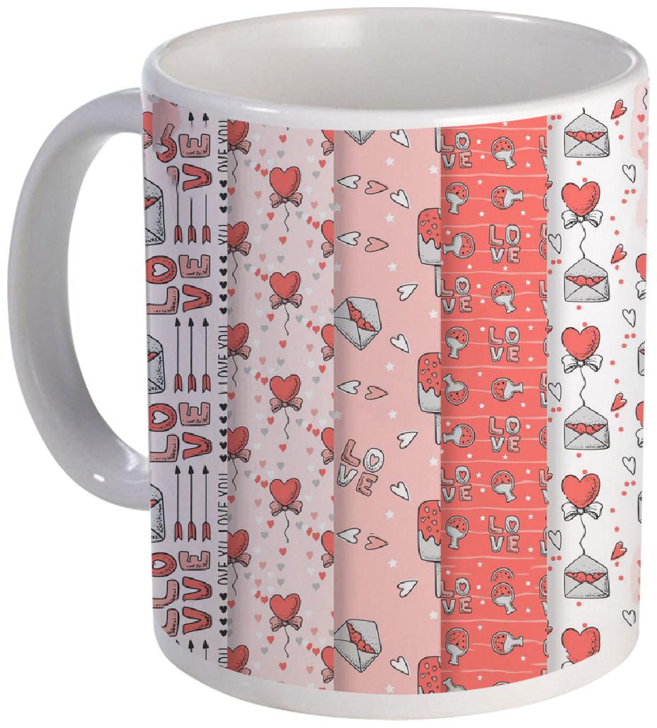 

Coloryard Best Happy Valentines Day Gift Hand Drawn Pattern Collection Design On White Ceramic Coffee Mug Gift