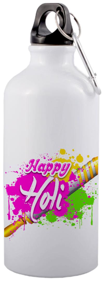 COLORYARD Aluminium White Water Bottle ( 600 ml Set of 1 )